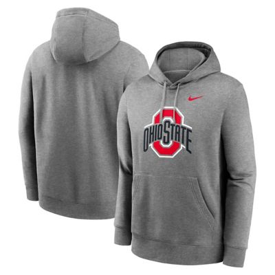 Men's NCAA Nike Ohio State Buckeyes Primetime Club Fleece Pullover Hoodie, Gray, XL