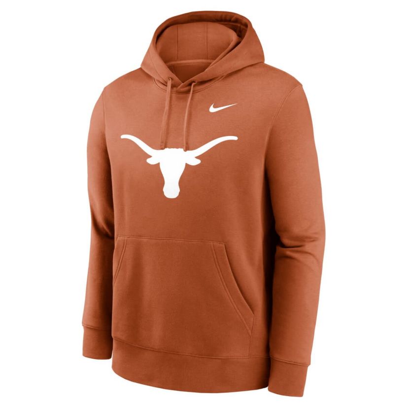 NCAA Nike Burnt Texas Longhorns Primetime Club Fleece Pullover Hoodie