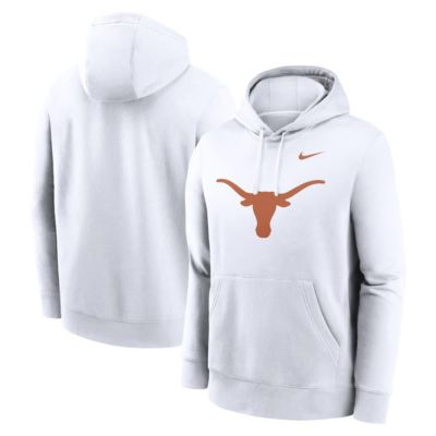 Men's NCAA Nike Texas Longhorns Primetime Club Fleece Pullover Hoodie, White, 2XL