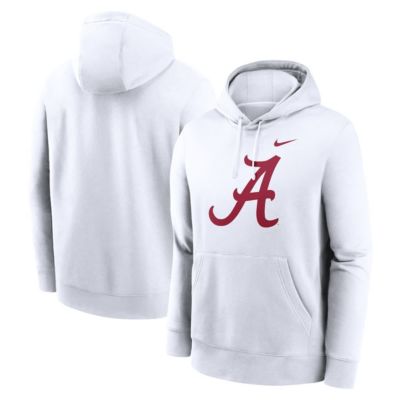 Men's Alabama Crimson Tide NCAA Nike Alabama Tide Primetime Club Fleece Pullover Hoodie, White, 2XL