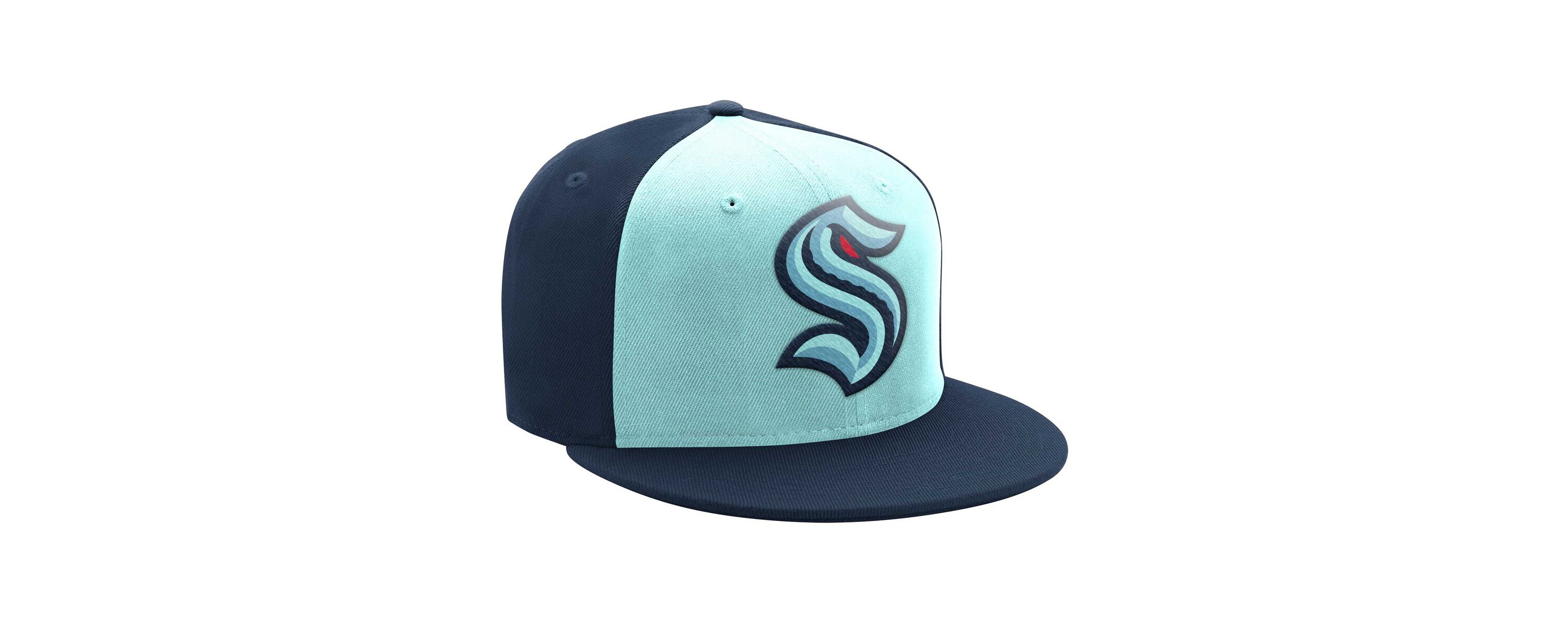 NHL Light Blue/Deep Sea Seattle Kraken Logo Two-Tone Snapback Hat