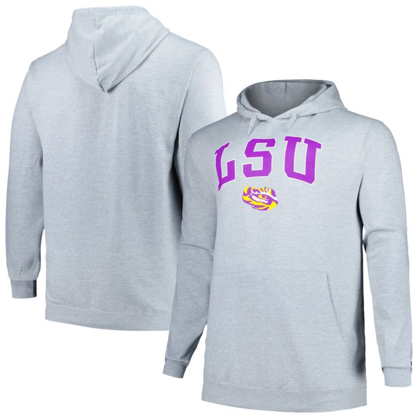 NCAA LSU Tigers Big & Tall Arch Over Logo Powerblend Pullover Hoodie