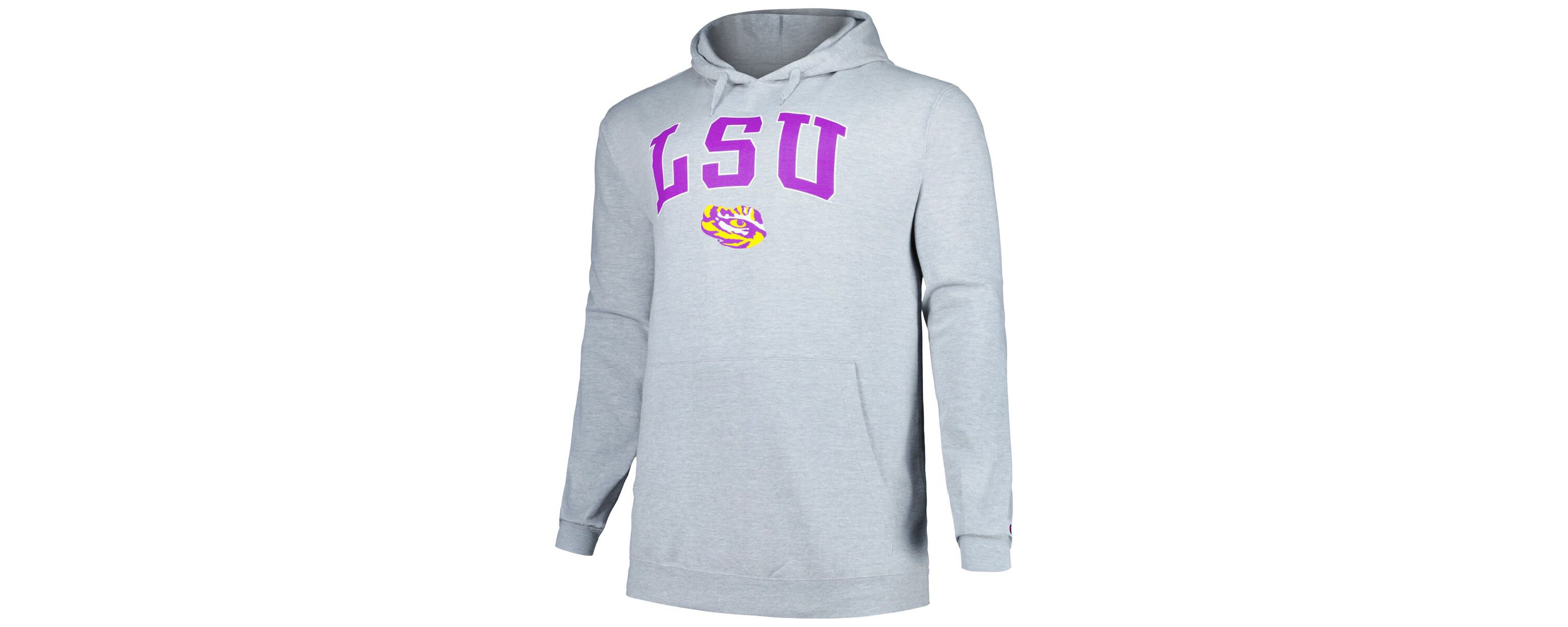 NCAA LSU Tigers Big & Tall Arch Over Logo Powerblend Pullover Hoodie