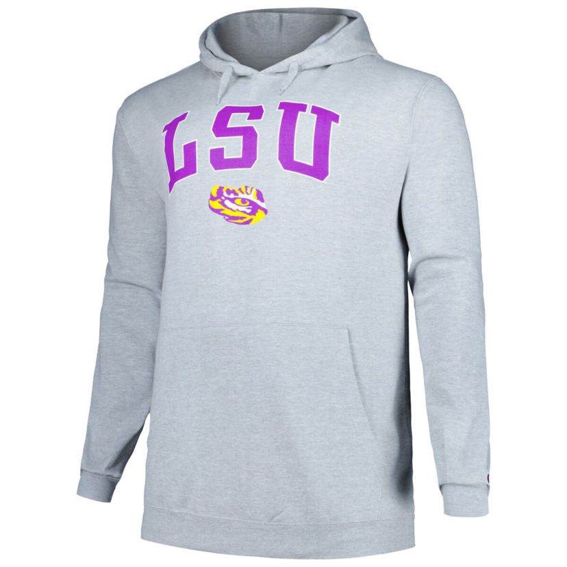 NCAA LSU Tigers Big & Tall Arch Over Logo Powerblend Pullover Hoodie