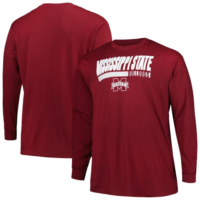 NCAA Mississippi State Bulldogs Big & Tall Two-Hit Long Sleeve T-Shirt