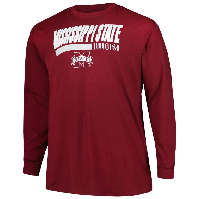 NCAA Mississippi State Bulldogs Big & Tall Two-Hit Long Sleeve T-Shirt