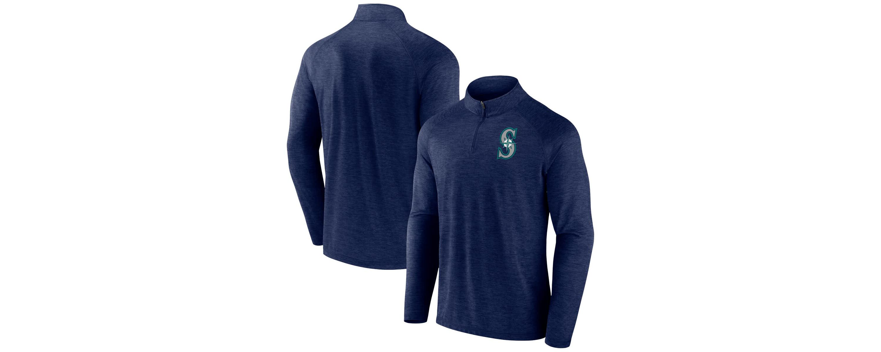 MLB Seattle Mariners Big & Tall Raglan Quarter-Zip Top