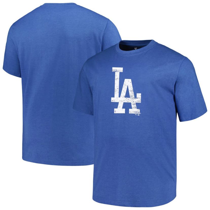 MLB Los Angeles Dodgers Big & Tall Weathered Logo T-Shirt
