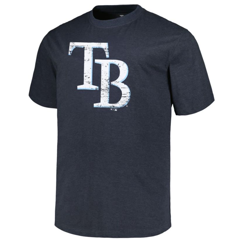 MLB Tampa Bay Rays Big & Tall Weathered Logo T-Shirt