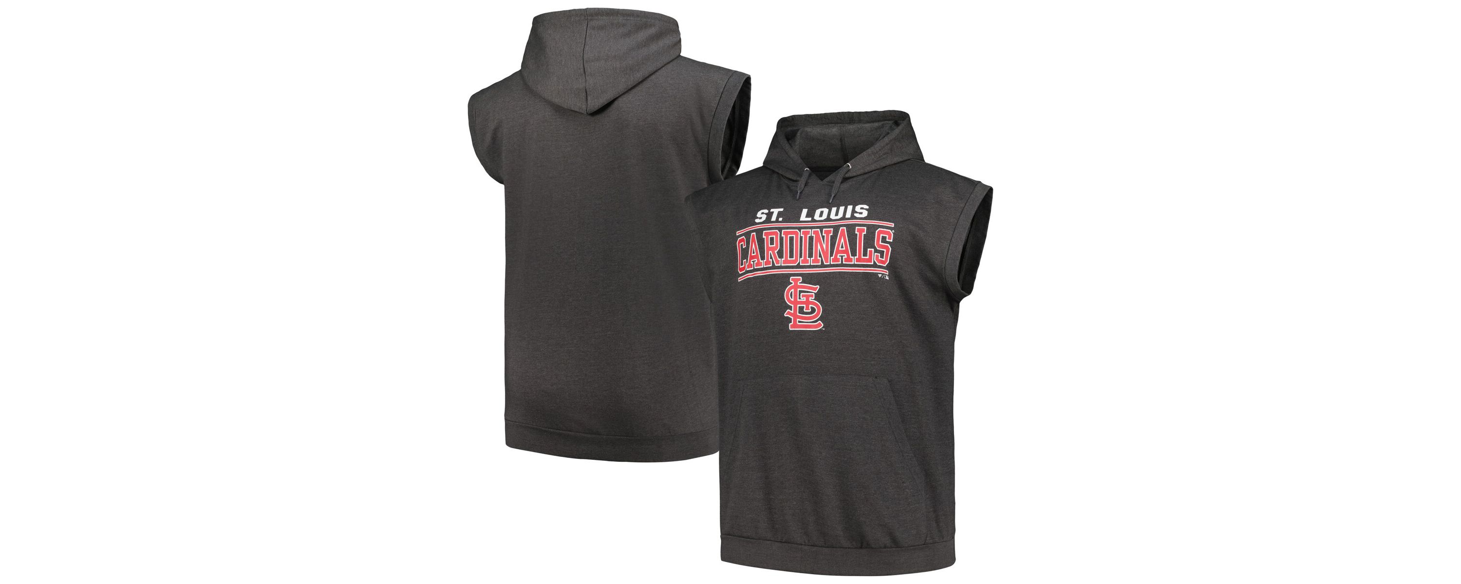 MLB St. Louis Cardinals Big & Tall Muscle Sleeveless Pullover Hoodie