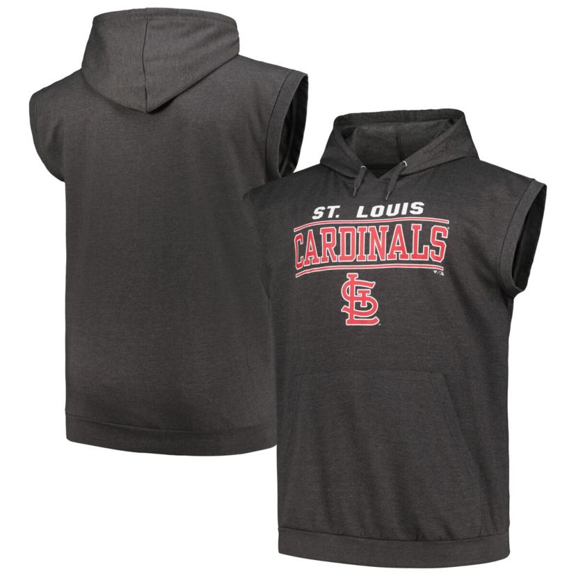 MLB St. Louis Cardinals Big & Tall Muscle Sleeveless Pullover Hoodie