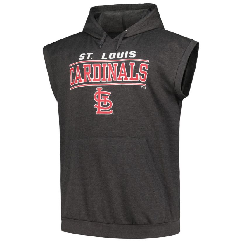 MLB St. Louis Cardinals Big & Tall Muscle Sleeveless Pullover Hoodie
