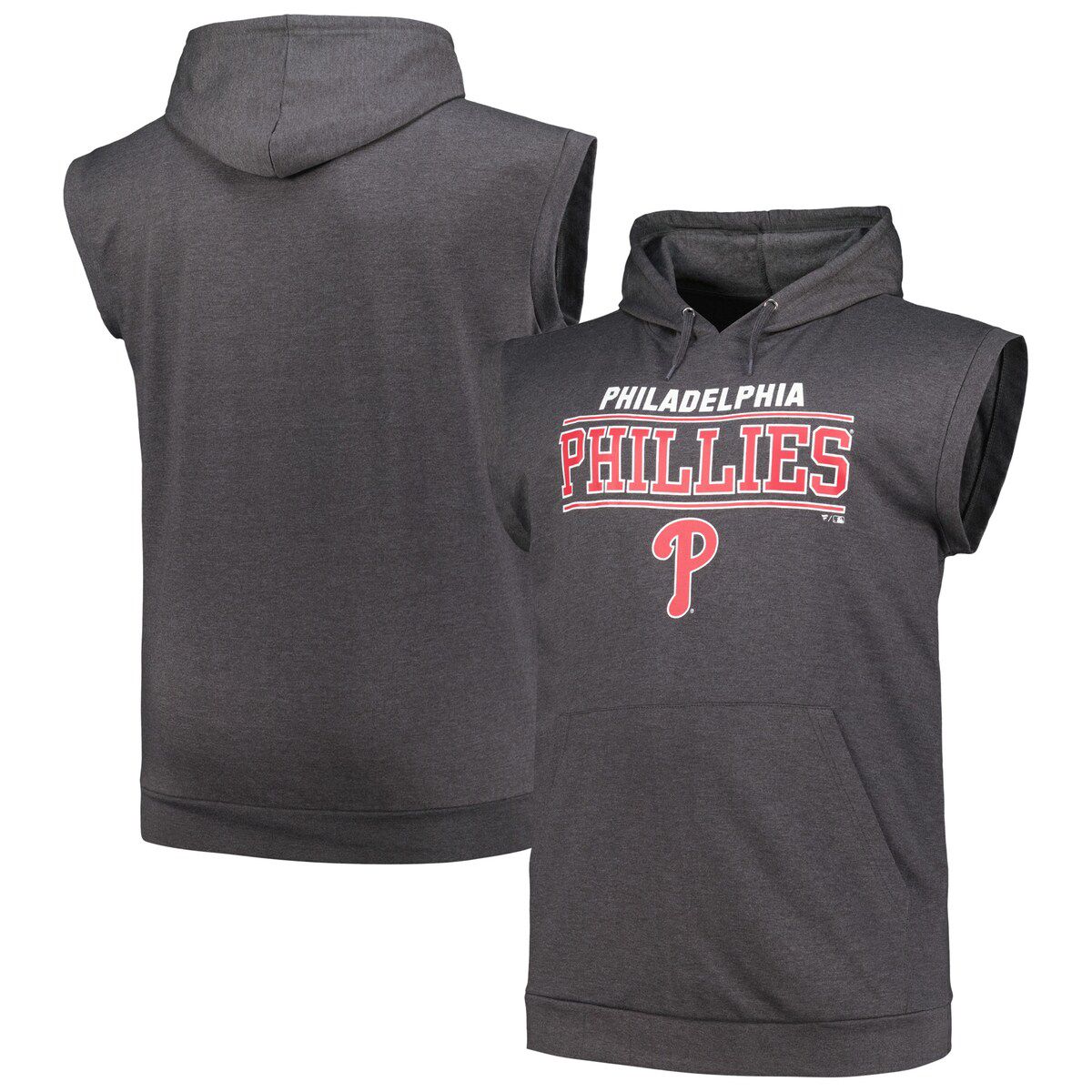 MLB Philadelphia Phillies Big & Tall Muscle Sleeveless Pullover Hoodie
