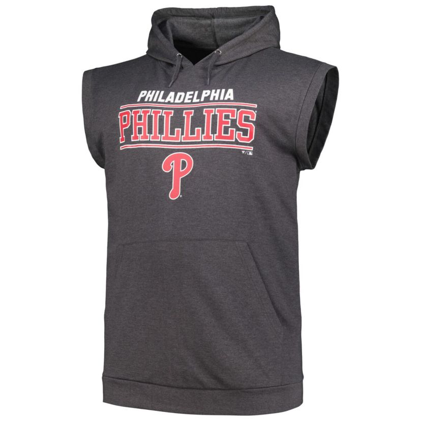 MLB Philadelphia Phillies Big & Tall Muscle Sleeveless Pullover Hoodie