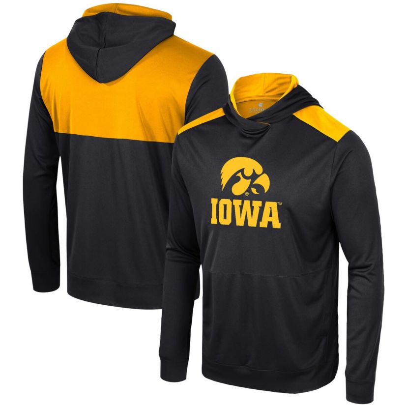 NCAA Iowa Hawkeyes Warm Up Long Sleeve Hoodie T-Shirt