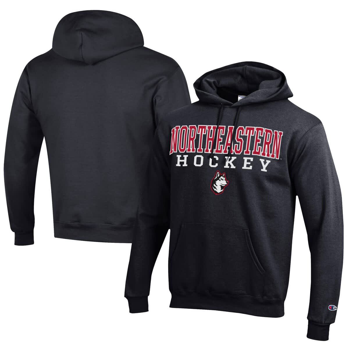NCAA Northeastern Huskies Hockey Eco Powerblend Pullover Hoodie