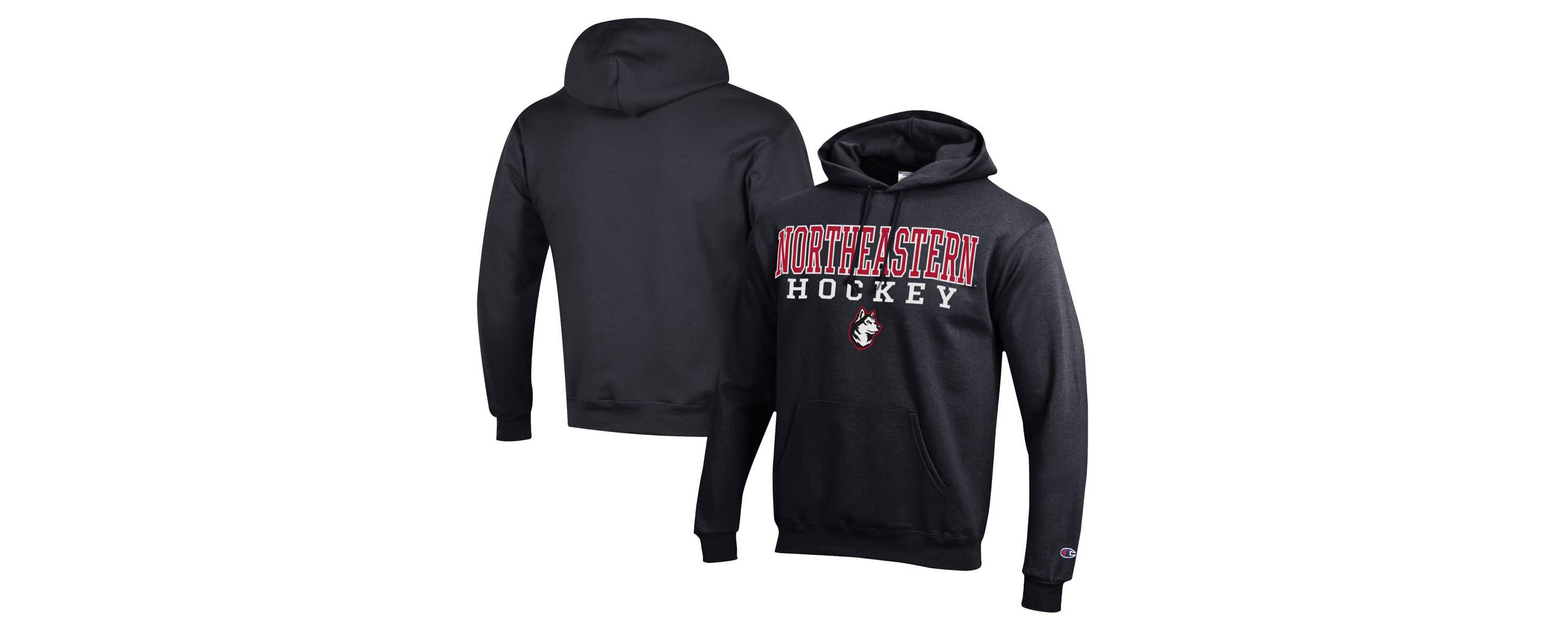NCAA Northeastern Huskies Hockey Eco Powerblend Pullover Hoodie