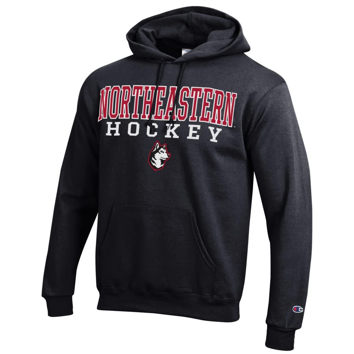 NCAA Northeastern Huskies Hockey Eco Powerblend Pullover Hoodie