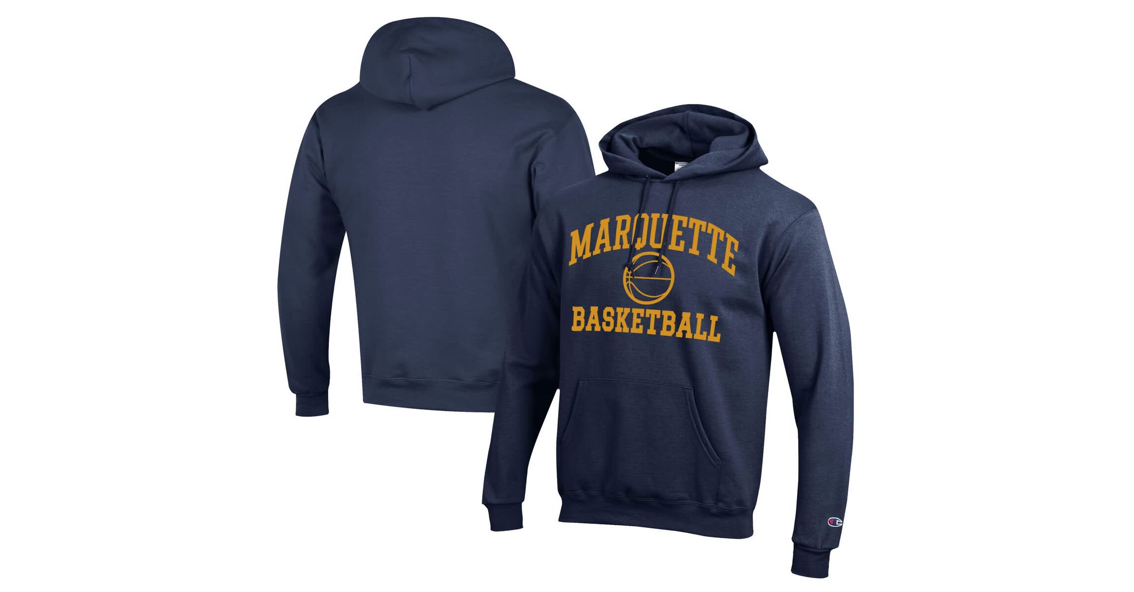 NCAA Marquette Golden Eagles Icon Logo Basketball Eco Powerblend Pullover Hoodie