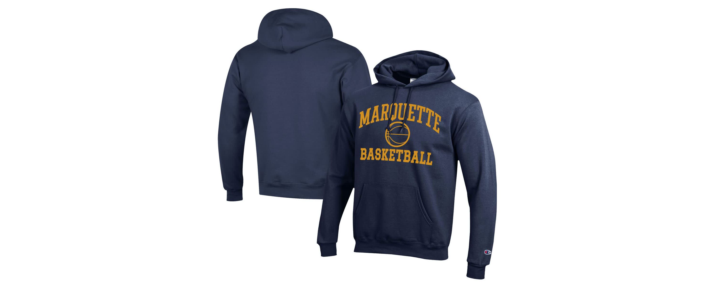 NCAA Marquette Golden Eagles Icon Logo Basketball Eco Powerblend Pullover Hoodie