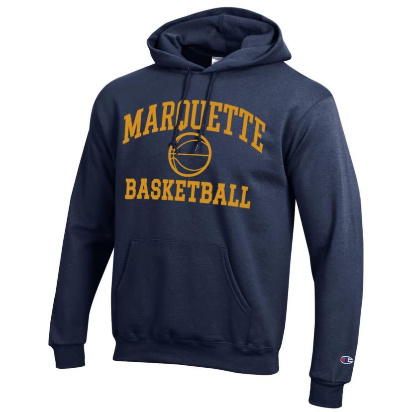NCAA Marquette Golden Eagles Icon Logo Basketball Eco Powerblend Pullover Hoodie