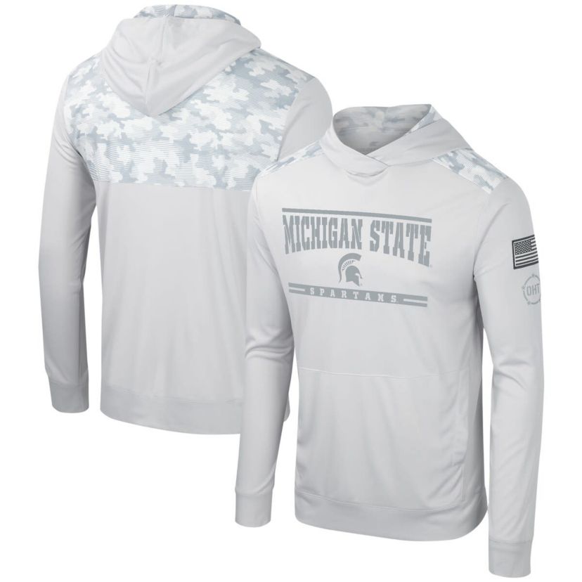 NCAA Michigan State Spartans OHT Military Appreciation Long Sleeve Hoodie T-Shirt