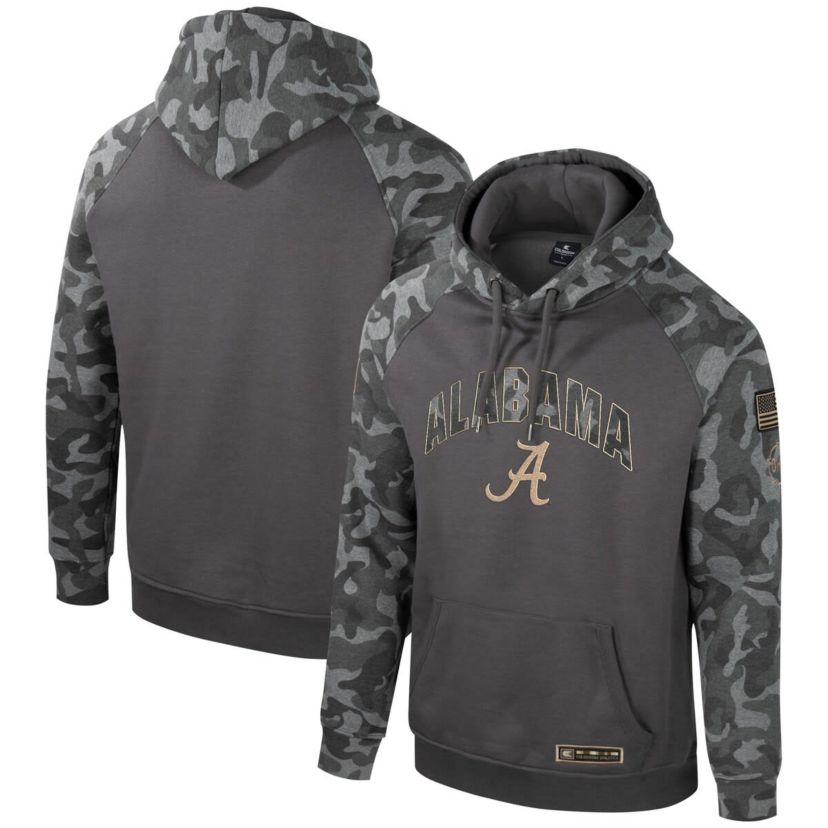 Alabama Crimson Tide NCAA Alabama Tide OHT Military Appreciation Raglan Pullover Hoodie
