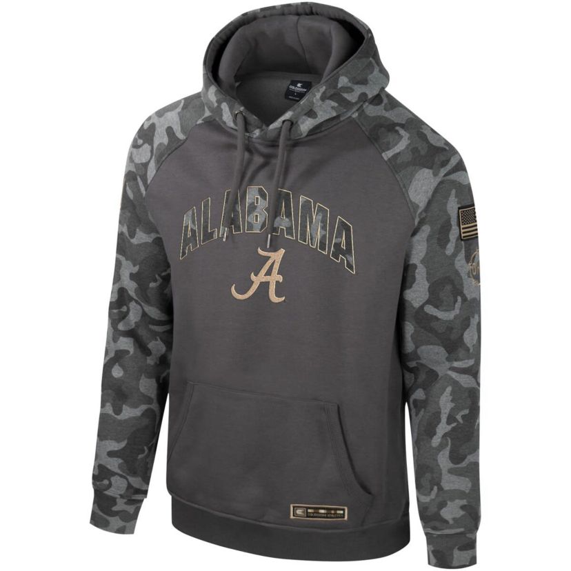 Alabama Crimson Tide NCAA Alabama Tide OHT Military Appreciation Raglan Pullover Hoodie