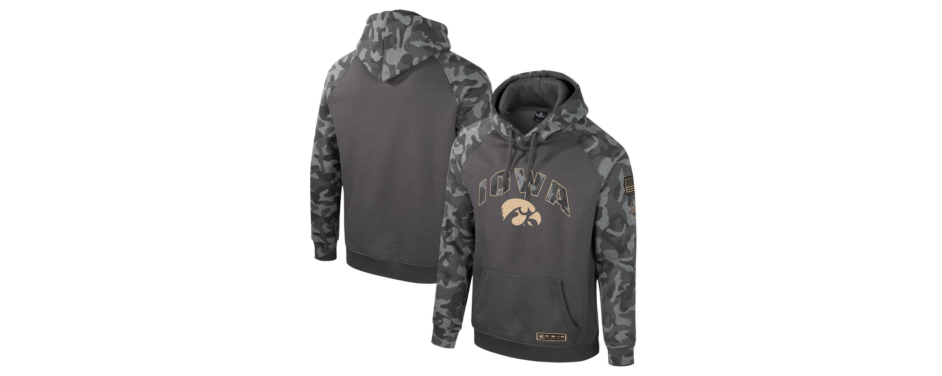 NCAA Iowa Hawkeyes OHT Military Appreciation Raglan Pullover Hoodie
