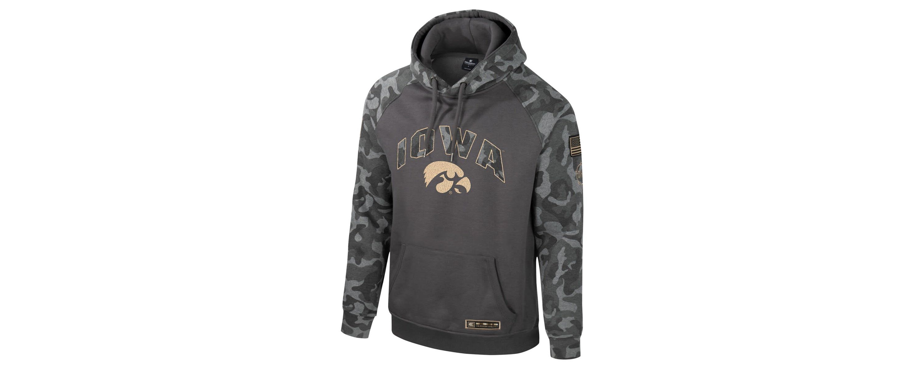 NCAA Iowa Hawkeyes OHT Military Appreciation Raglan Pullover Hoodie