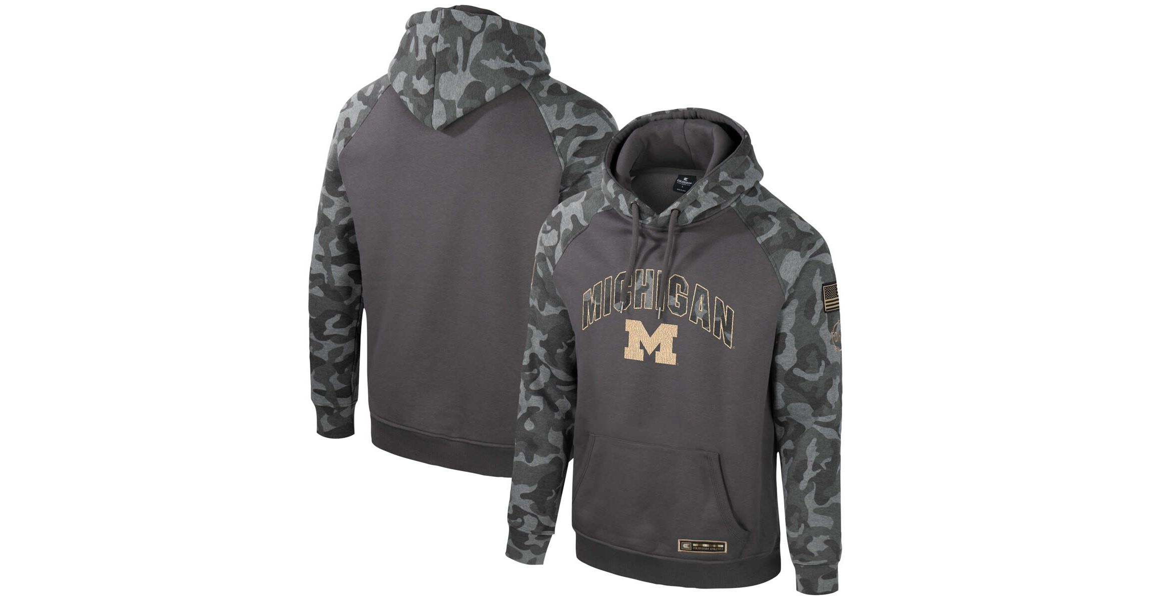 NCAA Michigan Wolverines OHT Military Appreciation Raglan Pullover Hoodie