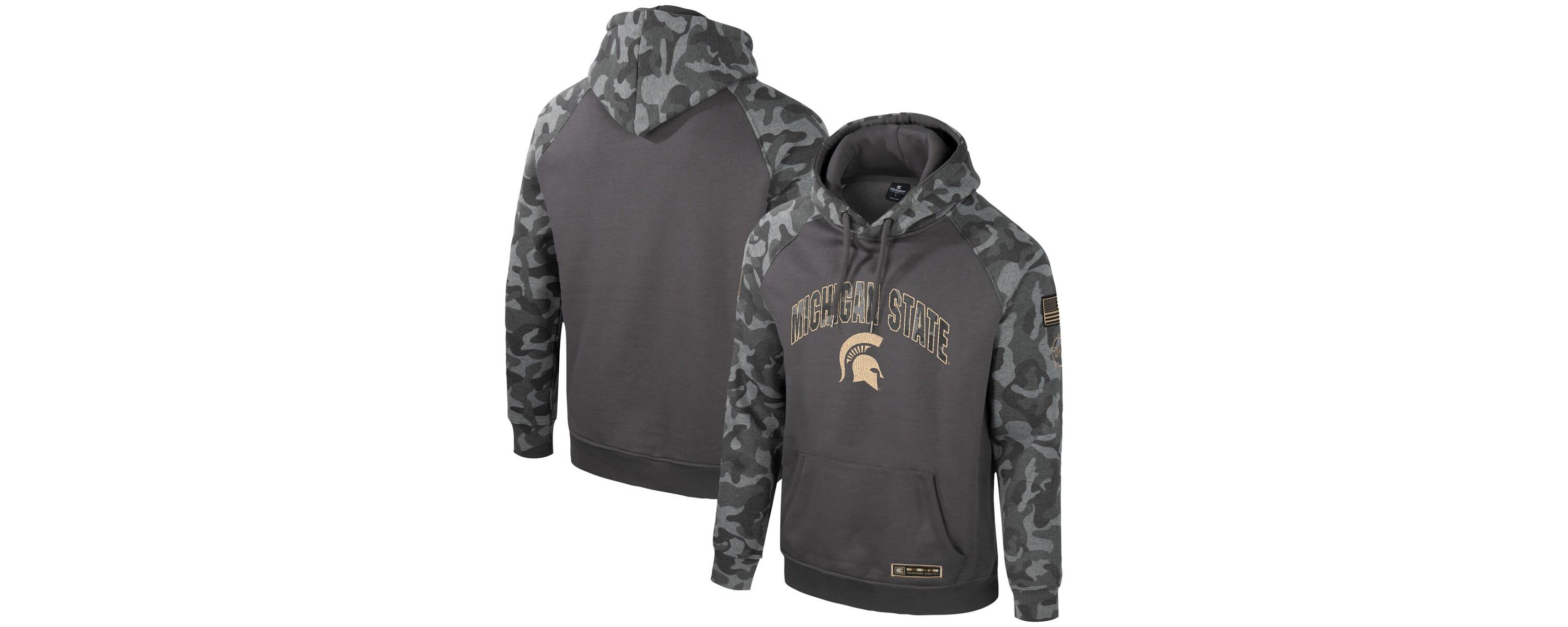 NCAA Michigan State Spartans OHT Military Appreciation Raglan Pullover Hoodie