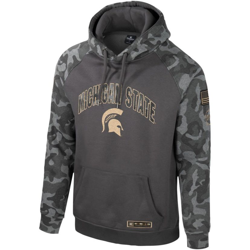 NCAA Michigan State Spartans OHT Military Appreciation Raglan Pullover Hoodie