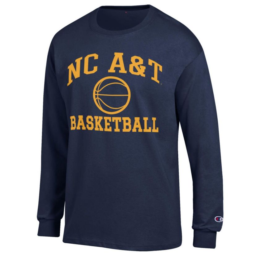 NC A&T Aggies NCAA North Carolina A&T Aggies Icon Logo Basketball Jersey Long Sleeve T-Shirt