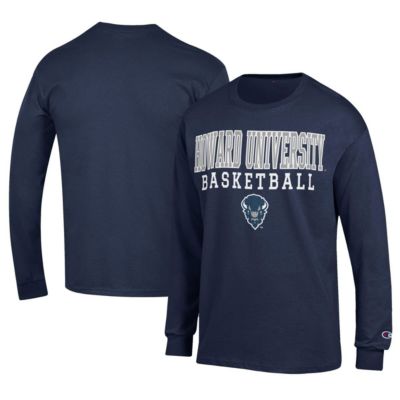 Champion Men's NCAA Howard Bison Icon Logo Basketball Jersey Long Sleeve T-Shirt, Navy Blue, 3XL