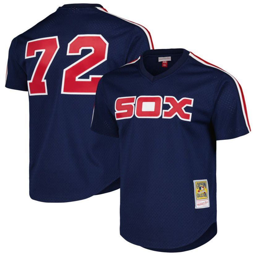 Chicago White Sox MLB Carlton Fisk Chicago Sox 1983 Cooperstown Collection Mesh Batting Practice Jersey