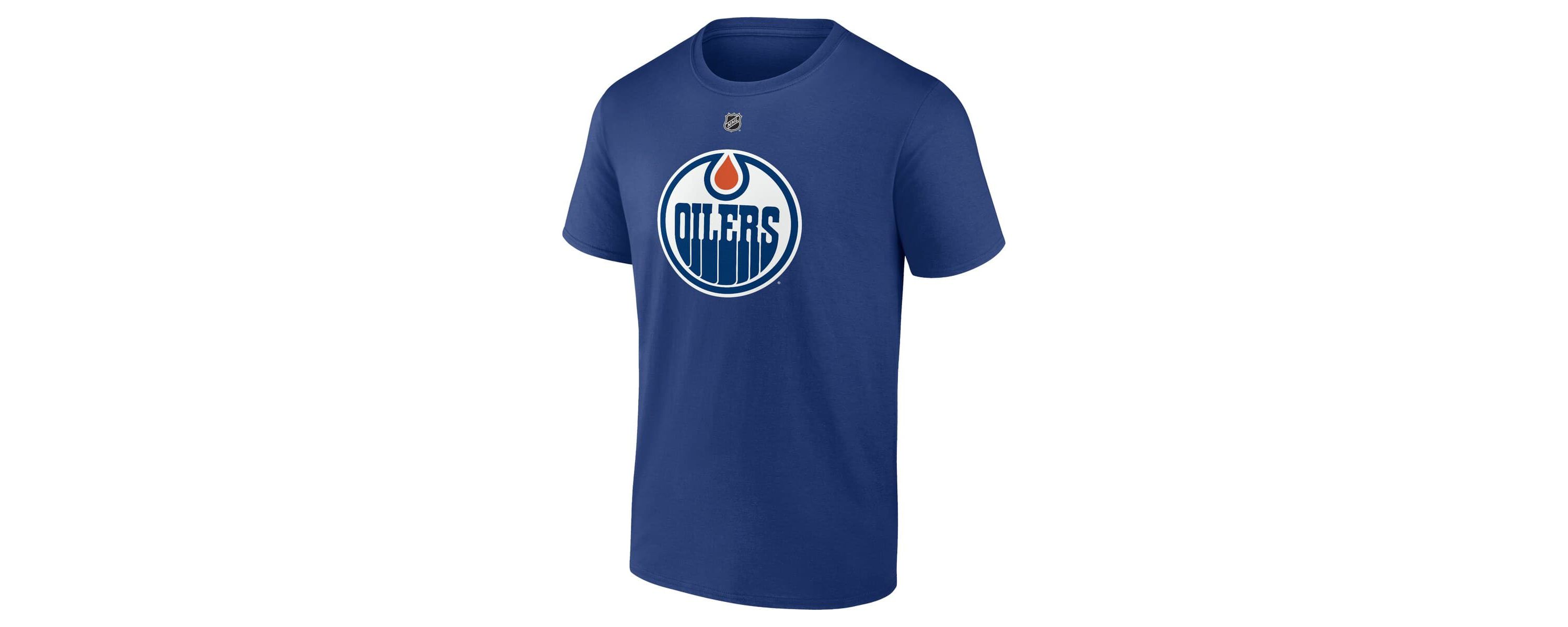 NHL Fanatics Zach Hyman Edmonton Oilers Authentic Stack Name & Number T-Shirt