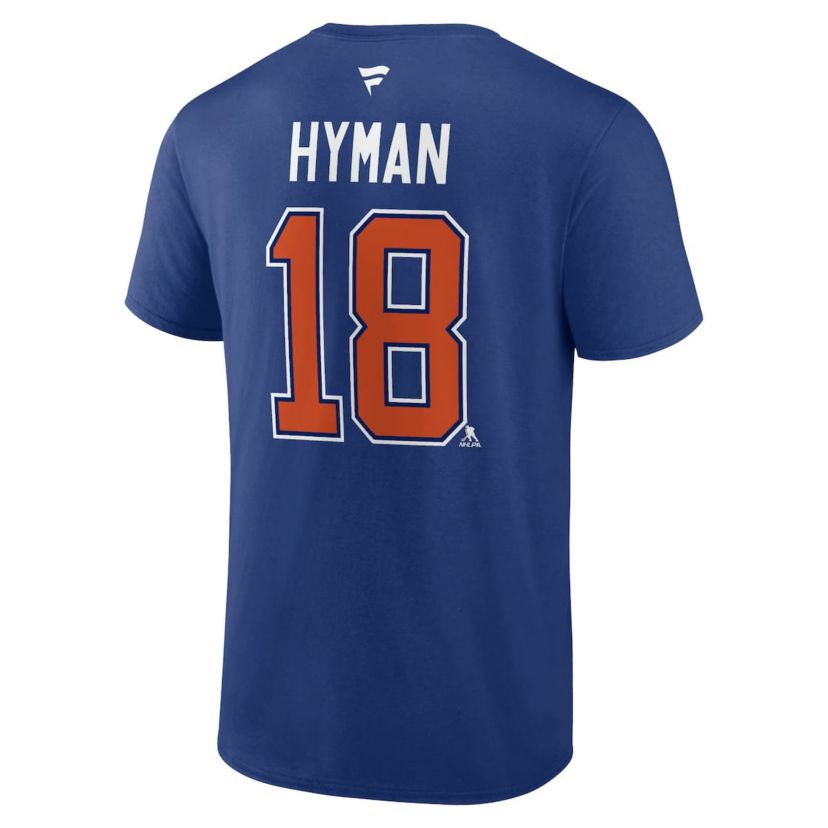 NHL Fanatics Zach Hyman Edmonton Oilers Authentic Stack Name & Number T-Shirt