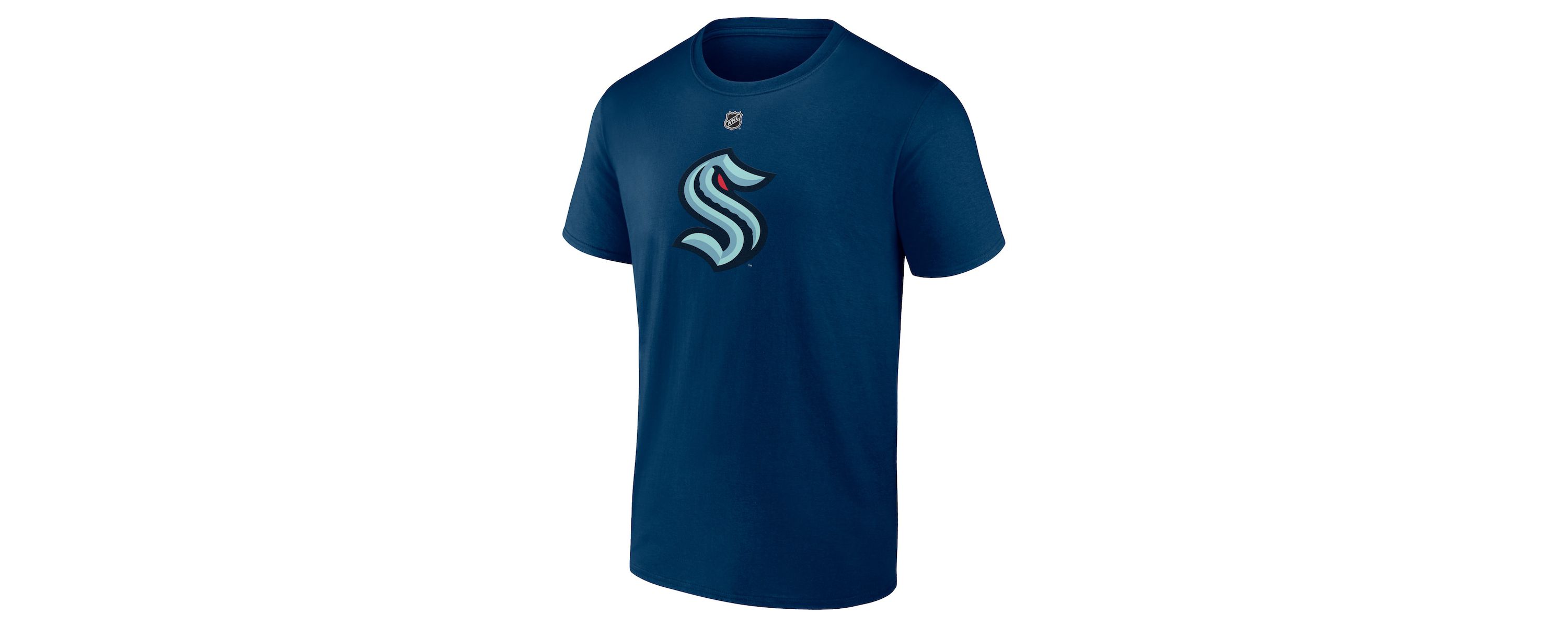 NHL Fanatics Matty Beniers Deep Sea Seattle Kraken Authentic Stack Name & Number T-Shirt