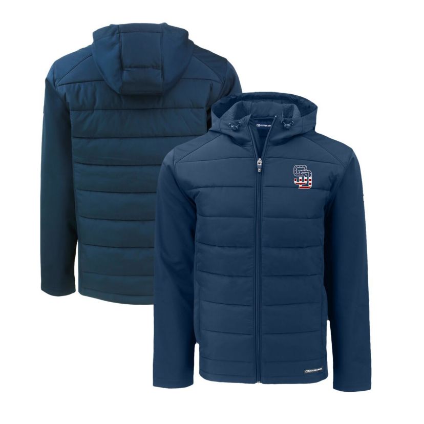 MLB San Diego Padres Stars & Stripes Evoke Hybrid Eco Softshell Recycled Full-Zip Hoodie Jacket
