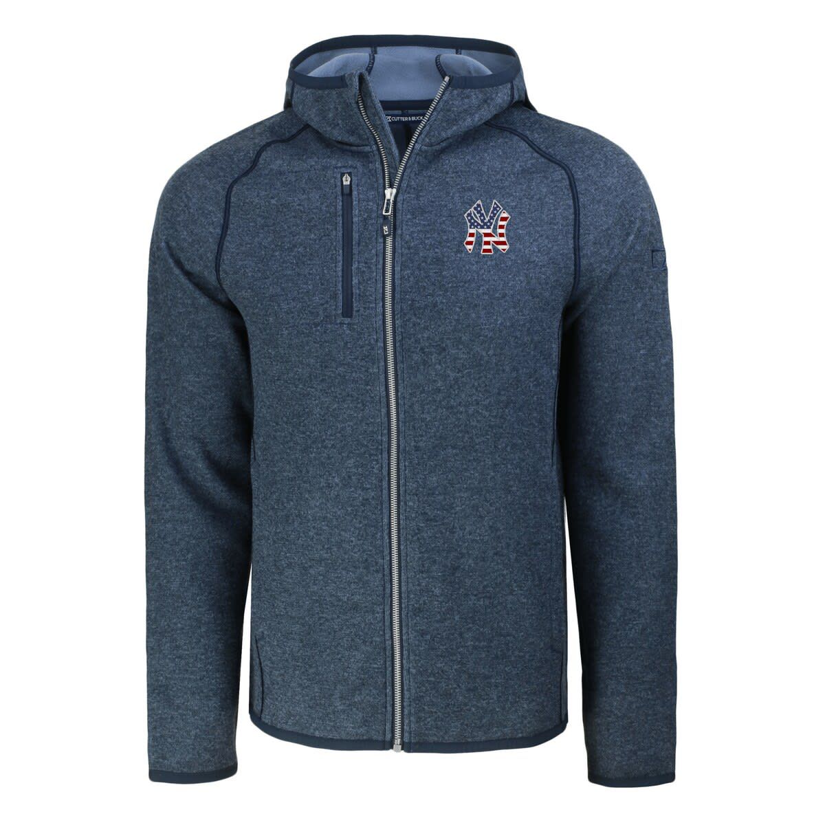 MLB Heather New York Yankees Stars & Stripes Mainsail Sweater-Knit Full-Zip Hoodie