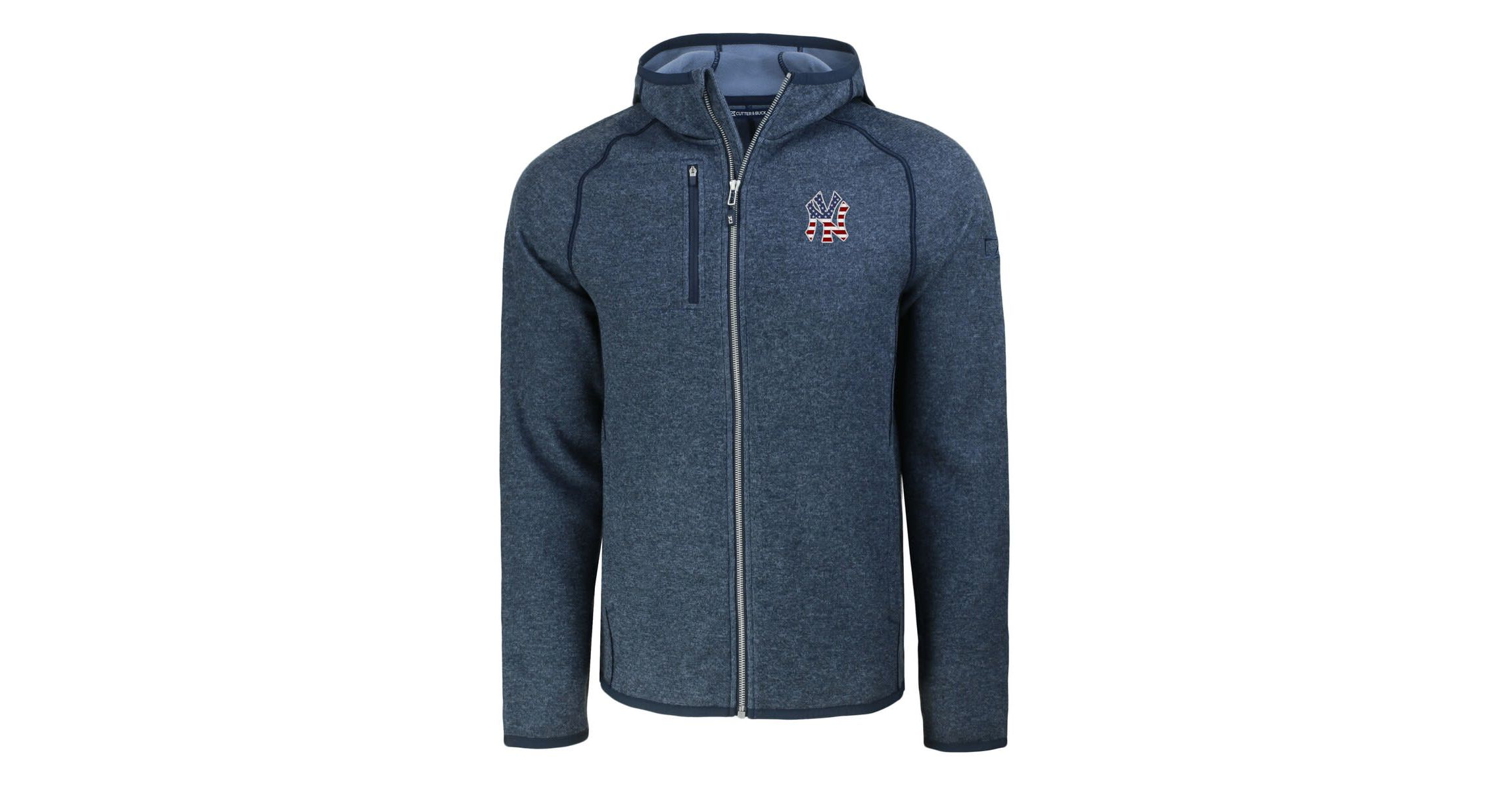 MLB Heather New York Yankees Stars & Stripes Mainsail Sweater-Knit Full-Zip Hoodie