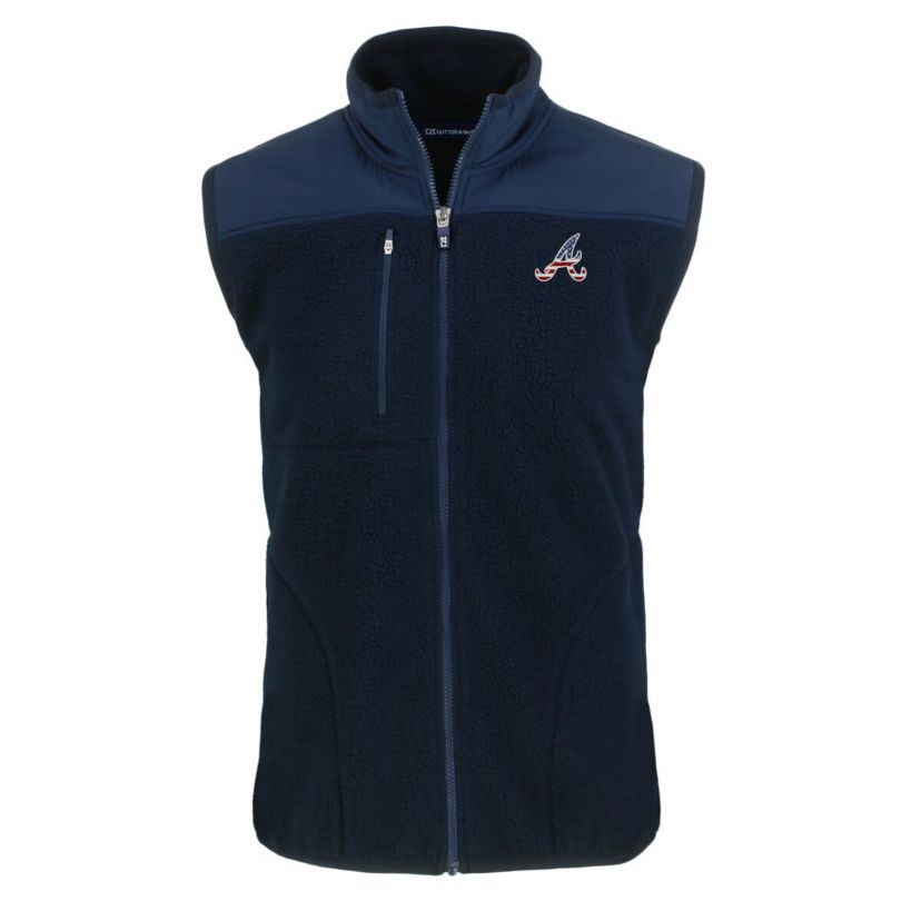 MLB Atlanta Braves Stars & Stripes Cascade Eco Sherpa Fleece Full-Zip Vest