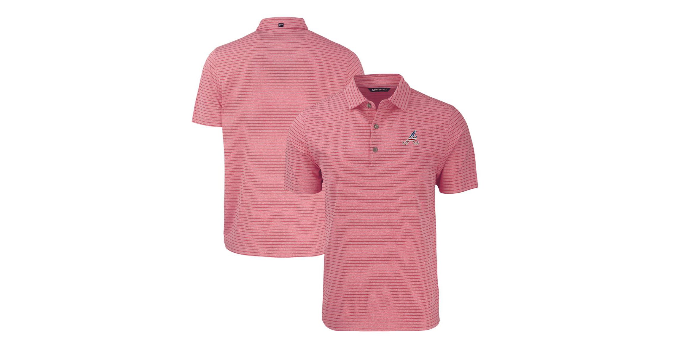 MLB Atlanta Braves Stars & Stripes Forge Eco Stripe Stretch Recycled Polo