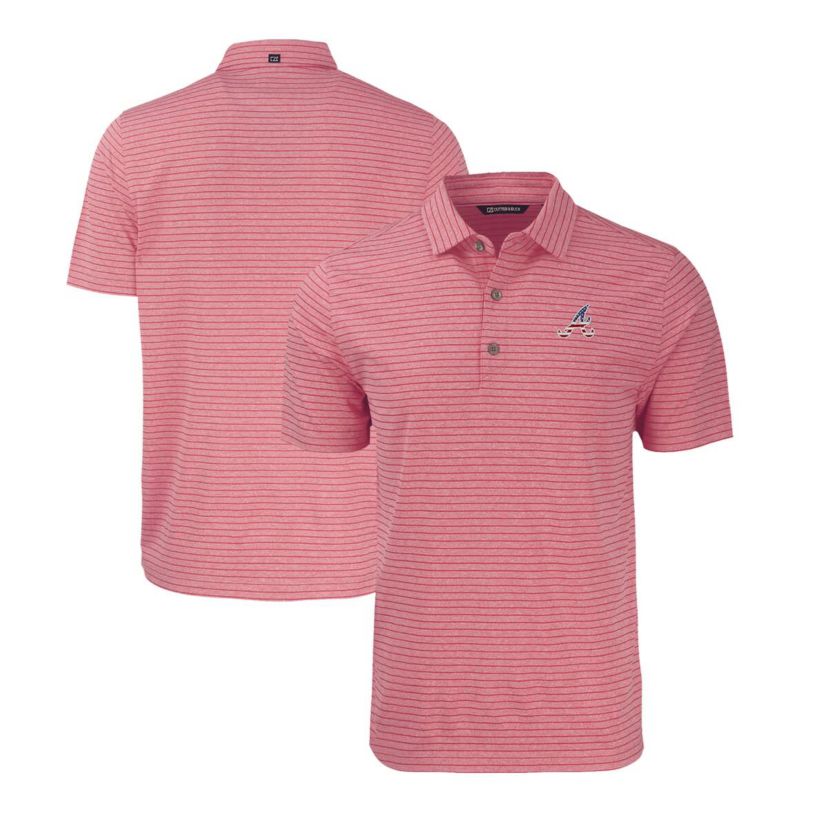 MLB Atlanta Braves Stars & Stripes Forge Eco Stripe Stretch Recycled Polo