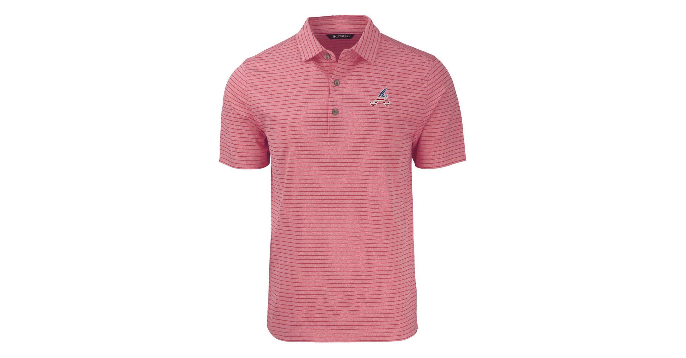 MLB Atlanta Braves Stars & Stripes Forge Eco Stripe Stretch Recycled Polo