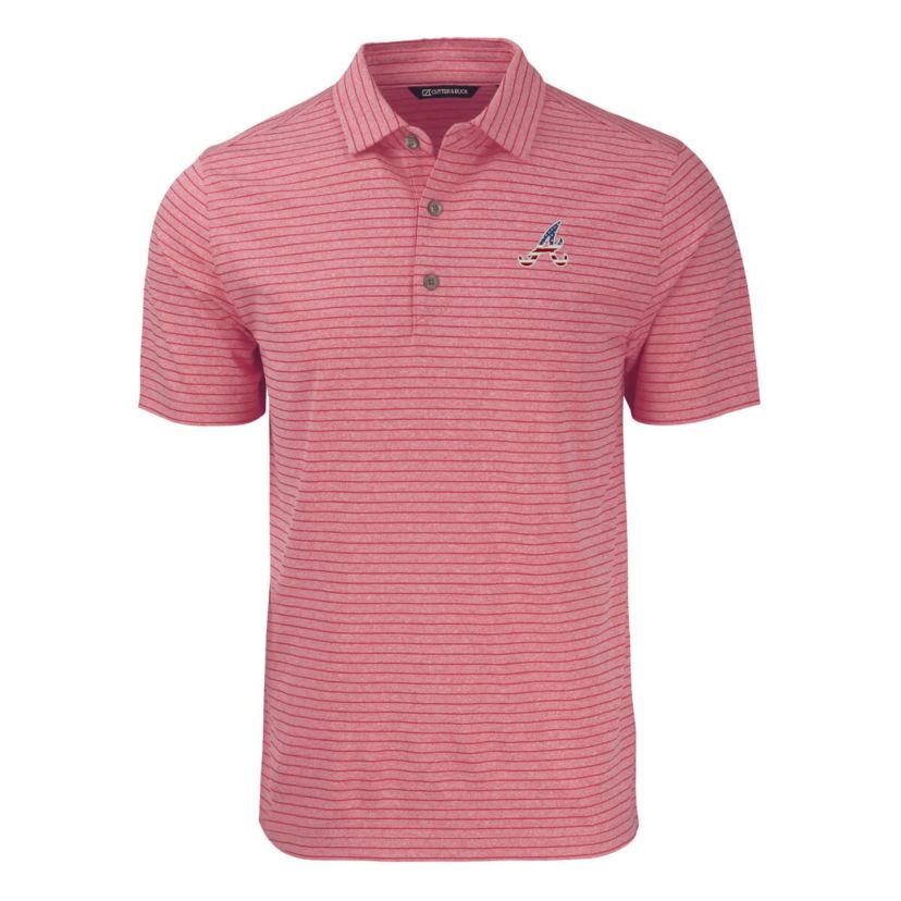 MLB Atlanta Braves Stars & Stripes Forge Eco Stripe Stretch Recycled Polo