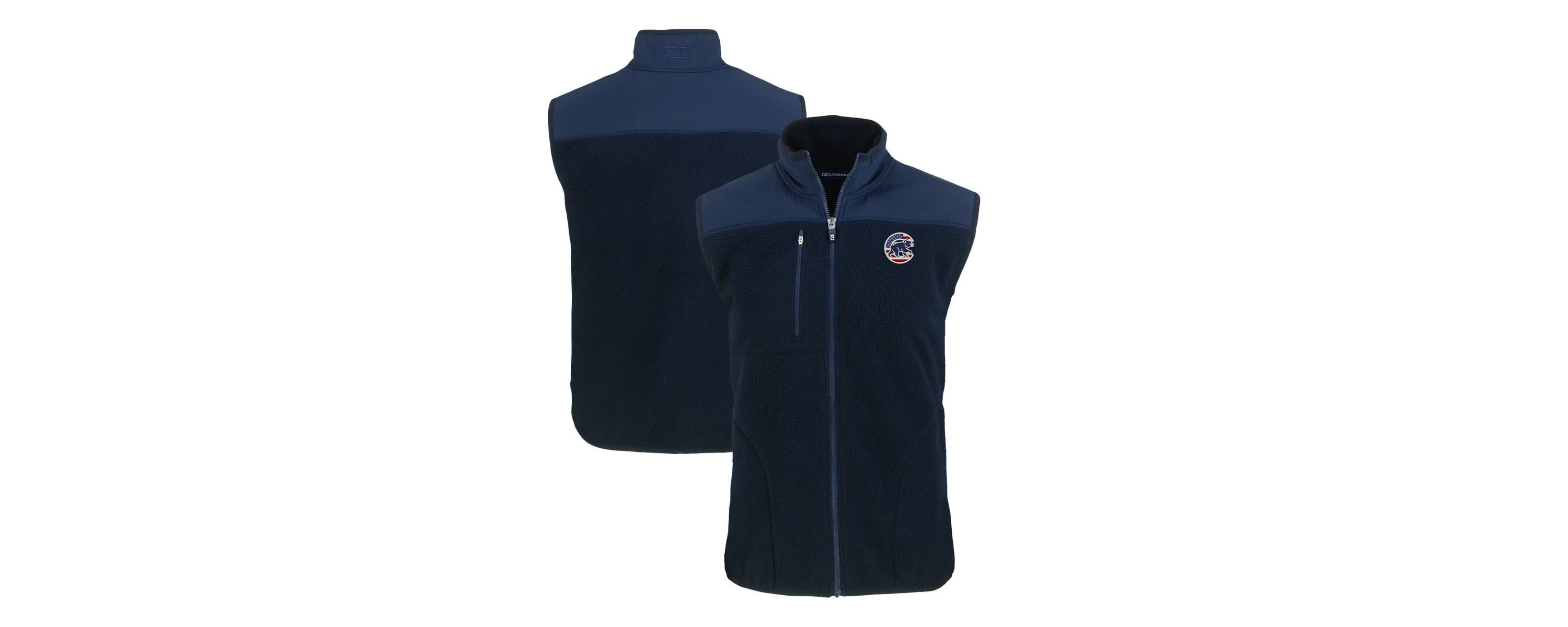 MLB Chicago Cubs Stars & Stripes Cascade Eco Sherpa Fleece Full-Zip Vest