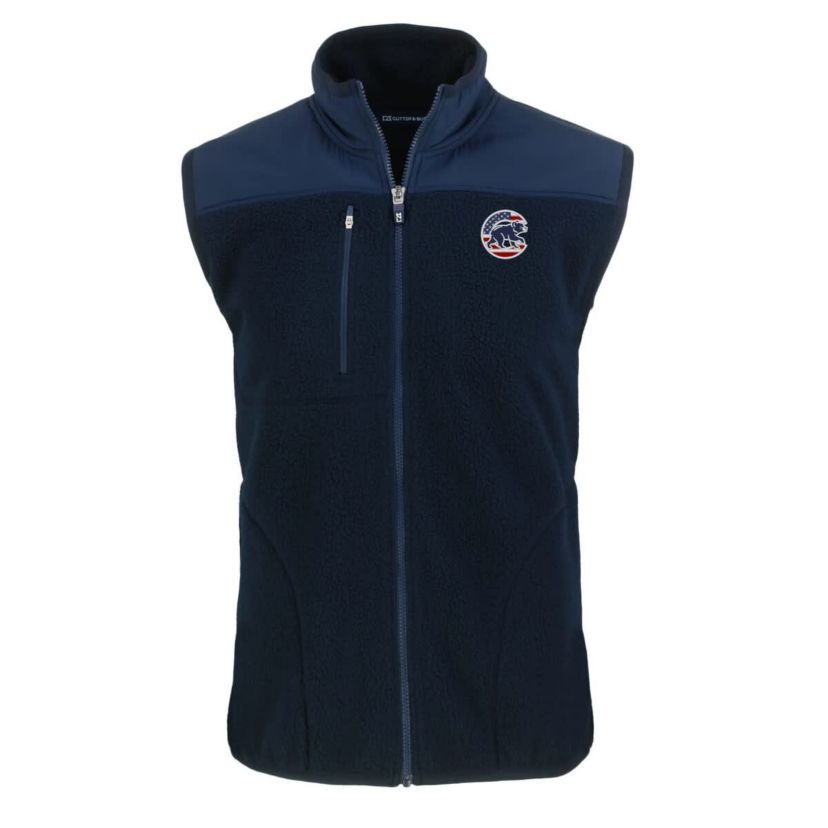 MLB Chicago Cubs Stars & Stripes Cascade Eco Sherpa Fleece Full-Zip Vest