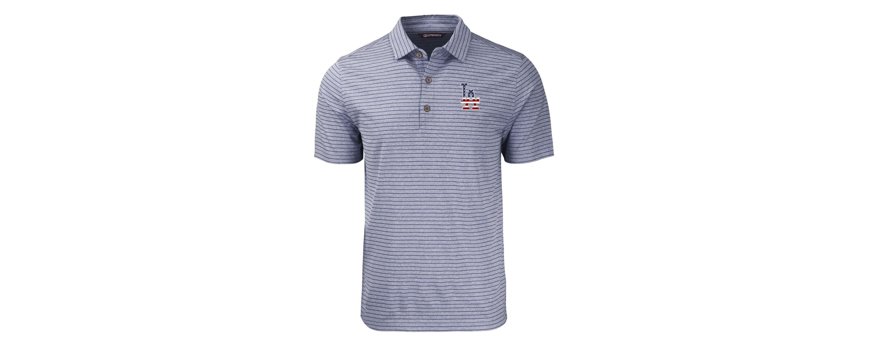 MLB Los Angeles Dodgers Stars & Stripes Forge Eco Stripe Stretch Recycled Polo